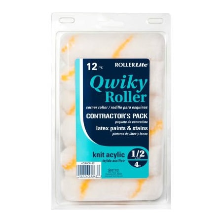 Quali-Tech Mfg RollerLite 4in x 1/2in Acrylic Mini Roller Cover, 12/Pack 8/Case - 4CR050Q-12